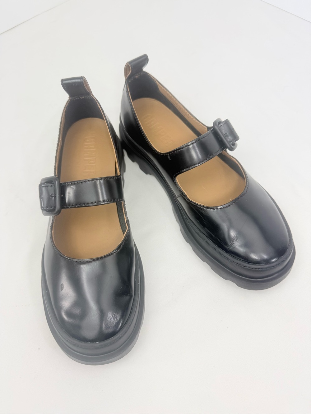 Camper BRUTUS Black Leather Low Heel Side Buckle Lightweight Mary Jane Shoes - Picture 4 of 16